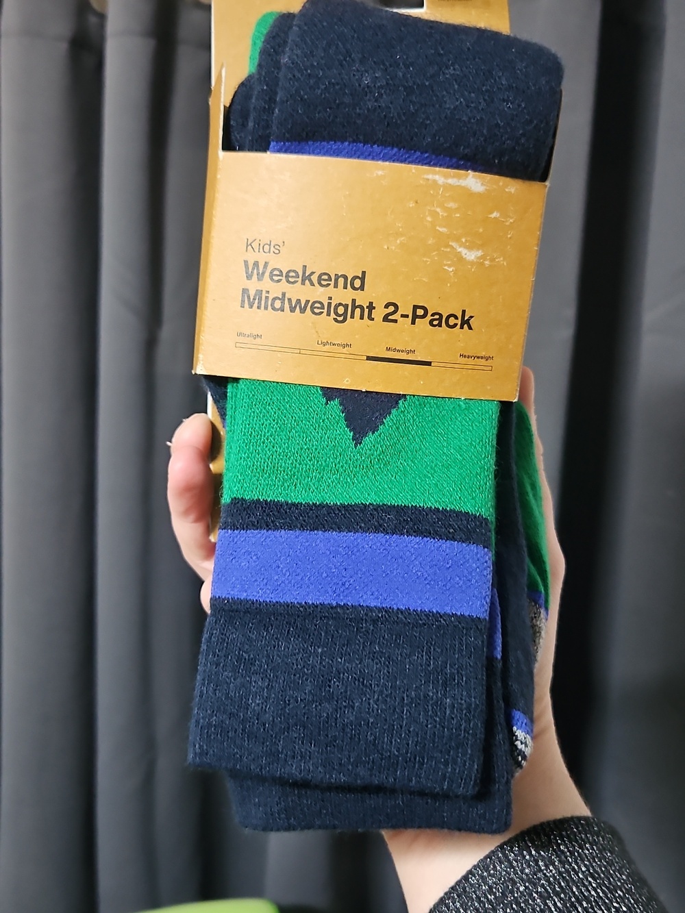 Burton Youth Weekend Midweight Socks: 2 Pack: GREEN/BLUE: NEW IN PACK: SIZE M/L